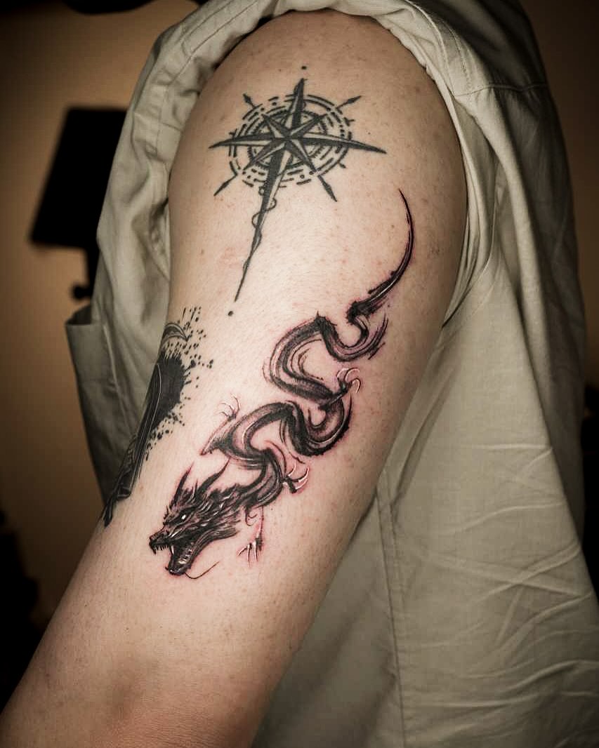 KAI KAI (Ink Tattooist) - Chinese Black Dragon Tattoo KAI KAI (Ink Tattooist) - Chinese Black Dragon Tattoo